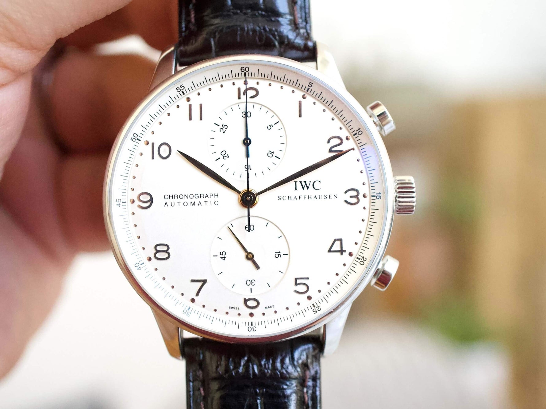 SOLDOUT: IWC Portuguese Chronograph IW3714 41MM White Dial Box and Papers - WearingTime Luxury Watches