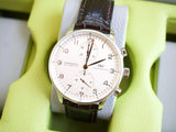 SOLDOUT: IWC Portuguese Chronograph IW3714 41MM White Dial Box and Papers