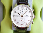 SOLDOUT: IWC Portuguese Chronograph IW3714 41MM White Dial Box and Papers - WearingTime Luxury Watches