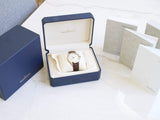 SOLDOUT: Jaeger-LeCoultre 147.8.05.S Master HomeTime 40MM Automatic GMT Box and Papers Silver Dial Brown Strap