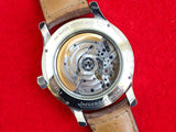 SOLDOUT: Jaeger-LeCoultre 147.8.05.S Master HomeTime 40MM Automatic GMT Box and Papers Silver Dial Brown Strap