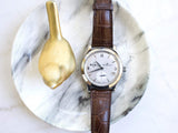 SOLDOUT: Jaeger-LeCoultre 147.8.05.S Master HomeTime 40MM Automatic GMT Box and Papers Silver Dial Brown Strap