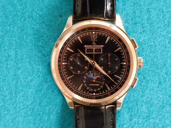 SOLDOUT: Jaeger-LeCoultre Master Control Chronograph Calendar Boutique Q413257J 40MM 18k Rose Gold Black Dial Brand New Sept. 2025
