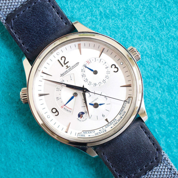 SOLDOUT: Jaeger-LeCoultre Master Geographic Q4128420 40MM FULL SET RETAIL $14,600 JLC WARRANTY 2030 Steel Men's  2 OEM Straps