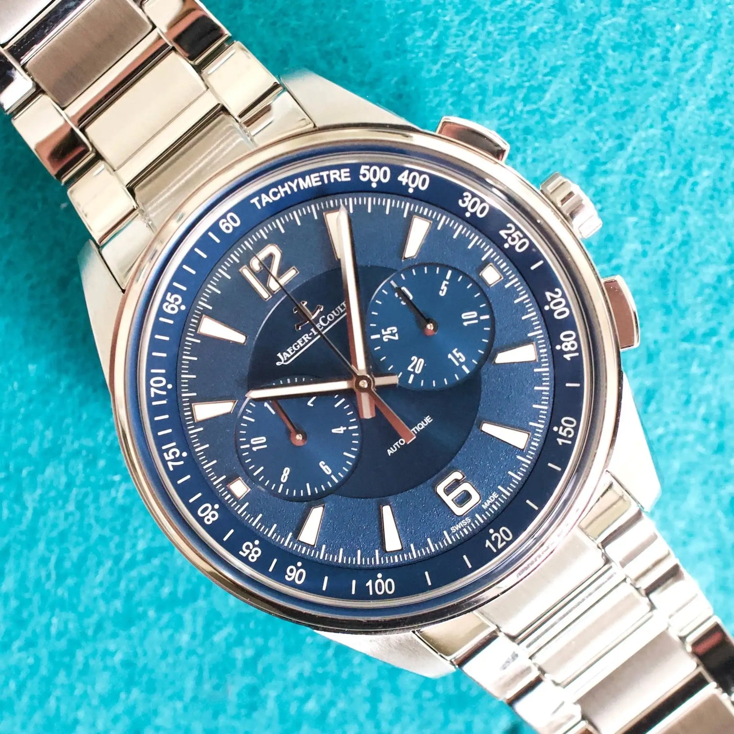 SOLDOUT: Jaeger-LeCoultre Polaris Chronograph Q9028480 42MM Automatic Blue Dial Serviced Box Papers 2019