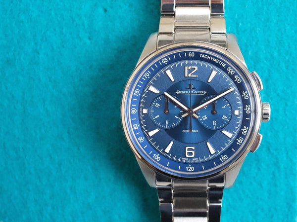 SOLDOUT: Jaeger-LeCoultre Polaris Q9028480 42MM Chronograph 2019 Blue Dial Steel Box Papers