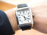 SOLDOUT: JAEGER LECOULTRE Reverso Sqaurdro 230.8.77 Q7008420 GMT 50x35 MM Service Box, Paper and Orginal Purchase Receipt (Serviced by JLC 2021)