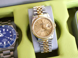 SOLDOUT: Rolex Datejust 16233 36MM Champagne Dial Automatic Rolex Travel Case 1990