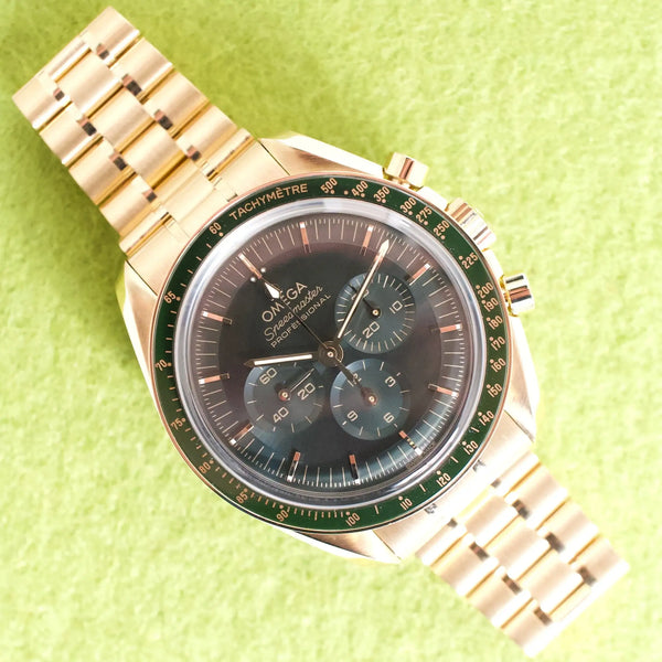 SOLDOUT: Omega Speedmaster Professional Moonwatch 310.60.42.50.10.001 Moonshine 42MM 18K Yellow Gold Manual Winding Brand New Box Papers 2025