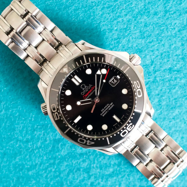 SOLDOUT: Omega Seamaster Diver 300 M 212.30.41.20.01.003 41MM Automatic Near Mint No wave Dial Box Papers 2018