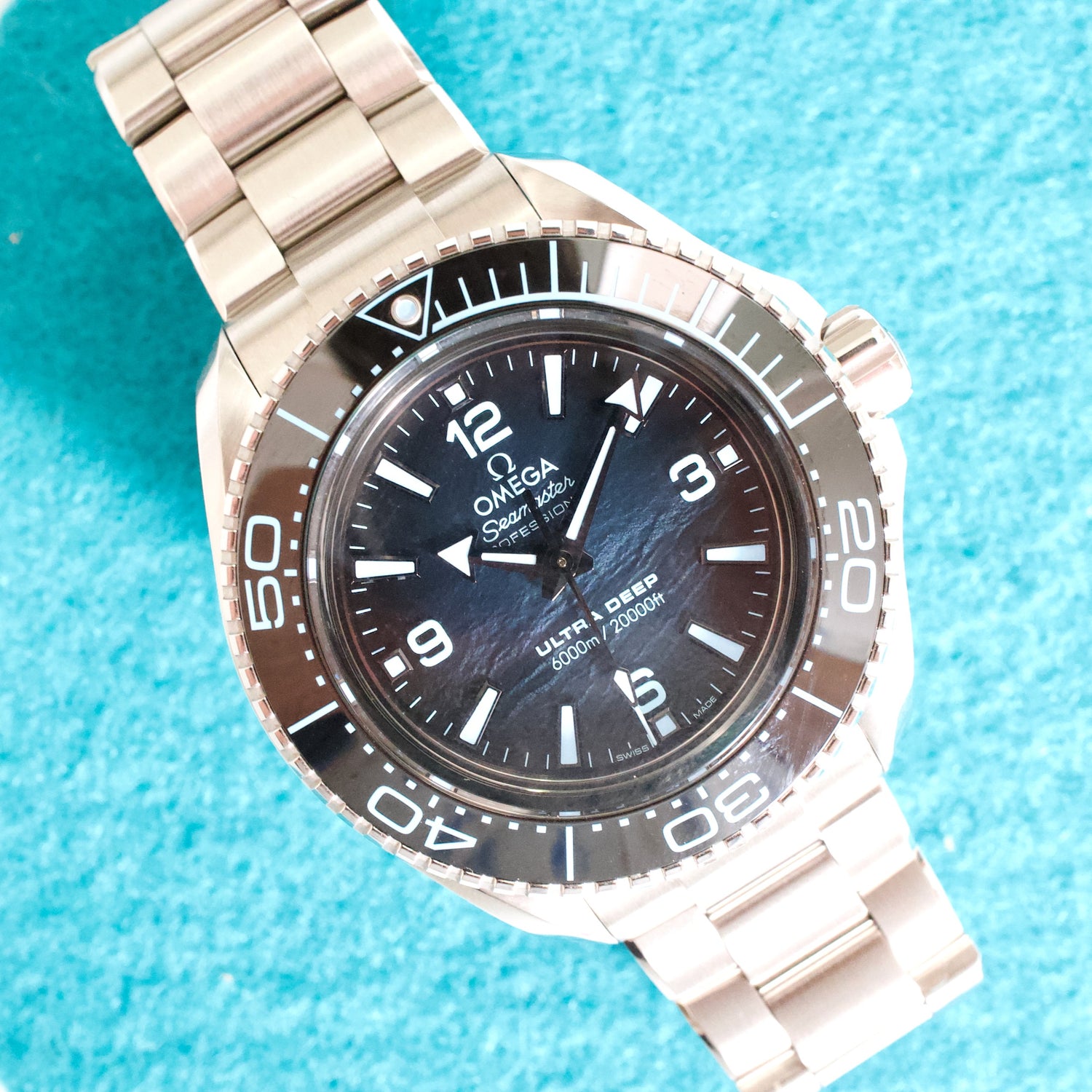 Omega Seamaster Ultra Deep 6000M 215.30.46.21.03.002 45MM Summer Blue Dial  Automatic Box Papers 2024