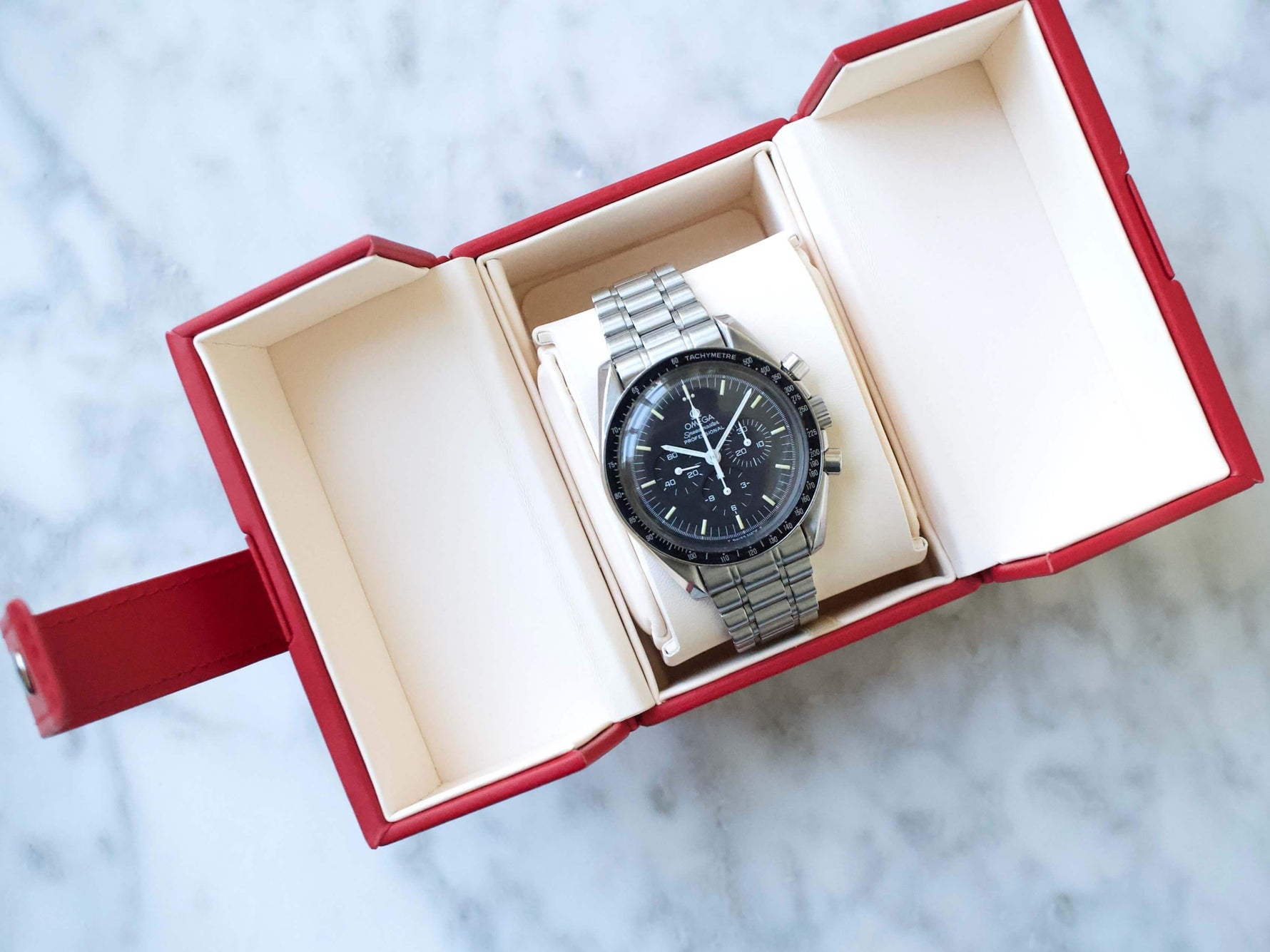 Omega Speedmaster 145.022 42MM Chronograph Black Dial Factory Box - WearingTime Luxury Watches