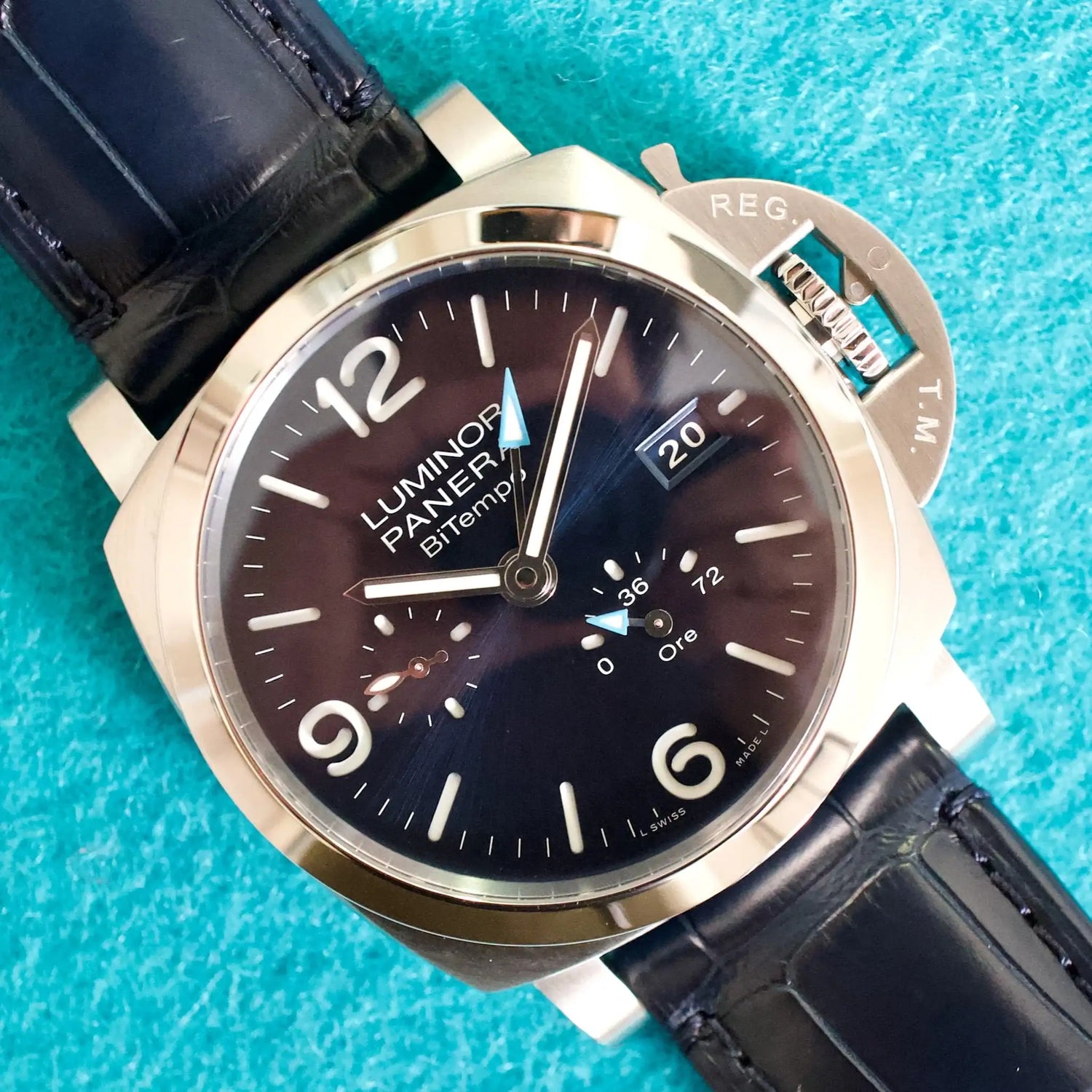 SOLDOUT: Panerai Luminor 1950 BiTempo PAM01361 44MM Automatic GMT Factory Warranty Box Papers 2024