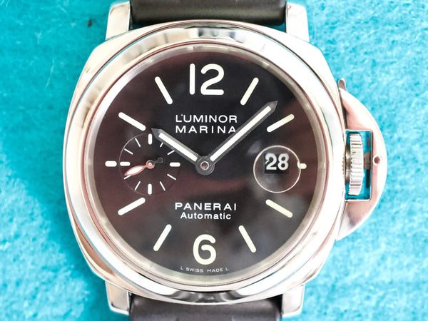 Panerai Luminor Marina Automatic PAM 00104 44MM Black Dial Steel Serviced Box Papers 2004
