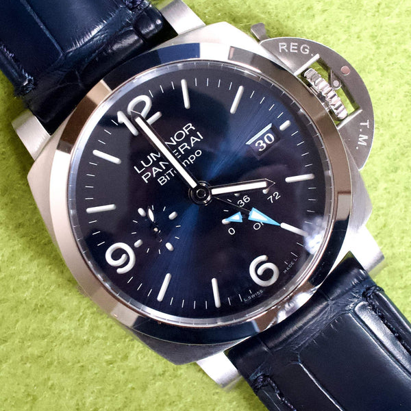 SOLDOUT: Panerai Luminor 1950 PAM01361 GMT 44MM Automatic Box and Papers Under Factory Warranty 2032