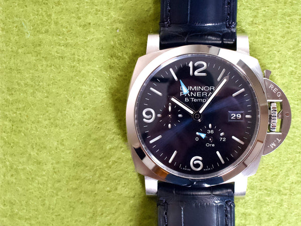 SOLDOUT: Panerai Luminor 1950 PAM01361 GMT 44MM Automatic Box and Papers Under Factory Warranty 2032