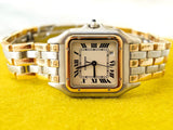 SOLDOUT: Cartier Panthère 187949 Quartz Factory Cartier Service Warranty 18k and Steel Two Tone Midsize 3 Row Ladies or Mens 27MM