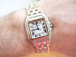 SOLDOUT: Cartier Panthère 187949 Quartz Factory Cartier Service Warranty 18k and Steel Two Tone Midsize 3 Row Ladies or Mens 27MM - WearingTime Luxury Watches