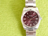 SOLDOUT: Rolex Oyster Perpetual 34MM 114200 Red Grape Purple Dial Automatic Serviced Warranty Box Papers 2015
