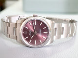 SOLDOUT: Rolex Oyster Perpetual 34MM 114200 Red Grape Purple Dial Automatic Serviced Warranty Box Papers 2015