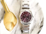 SOLDOUT: Rolex Oyster Perpetual 34MM 114200 Red Grape Purple Dial Automatic Serviced Warranty Box Papers 2015