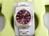 SOLDOUT: Rolex Oyster Perpetual 34MM 114200 Red Grape Purple Dial Automatic Serviced Warranty Box Papers 2015