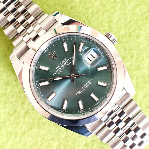SOLDOUT: Rolex Datejust 126300 41MM Automatic Mint Green Jubilee Brand New Factory Warranty Box Papers 2025