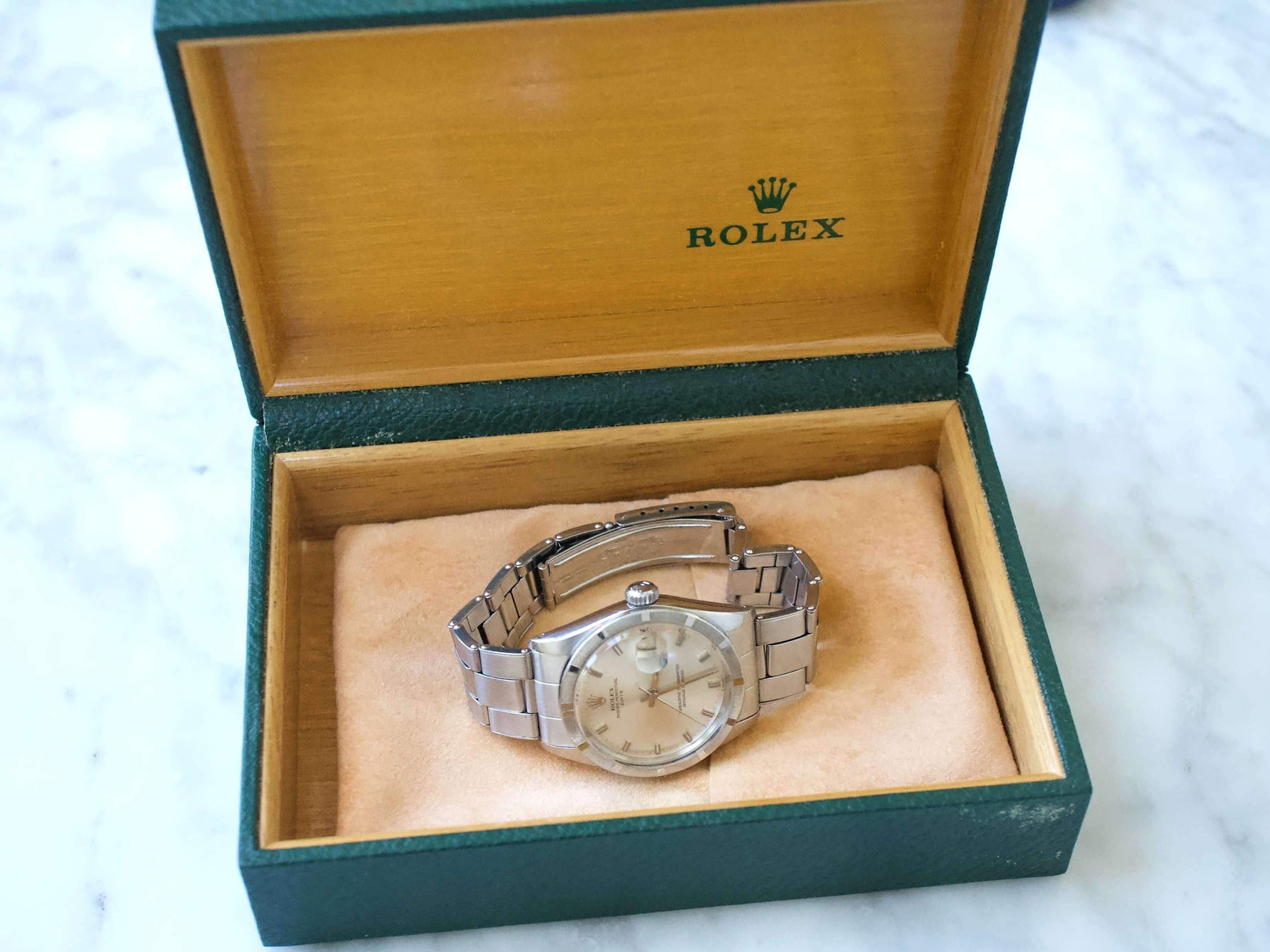 SOLDOUT: Rolex Oyster Perpetual Date 1501 36MM Automatic Fatory Rolex Box - WearingTime Luxury Watches