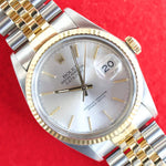 Rolex Datejust 16013 36MM Two Tone 18k Jubilee Quickset Date Factory Rolex Box 1985 - WearingTime Luxury Watches