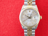 SOLDOUT: Rolex Datejust 16013 36MM Two Tone 18k Jubilee Quickset Date Factory Rolex Box 1985