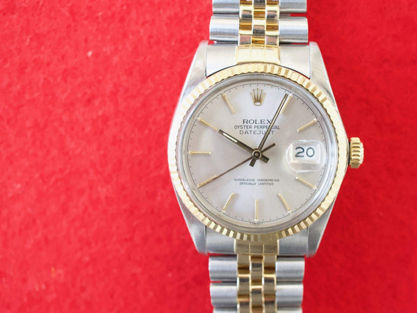 SOLDOUT: Rolex Datejust 16013 36MM Two Tone 18k Jubilee Quickset Date Factory Rolex Box 1985