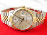 SOLDOUT: Rolex Datejust 16013 36MM Two Tone 18k Jubilee Quickset Date Factory Rolex Box 1985