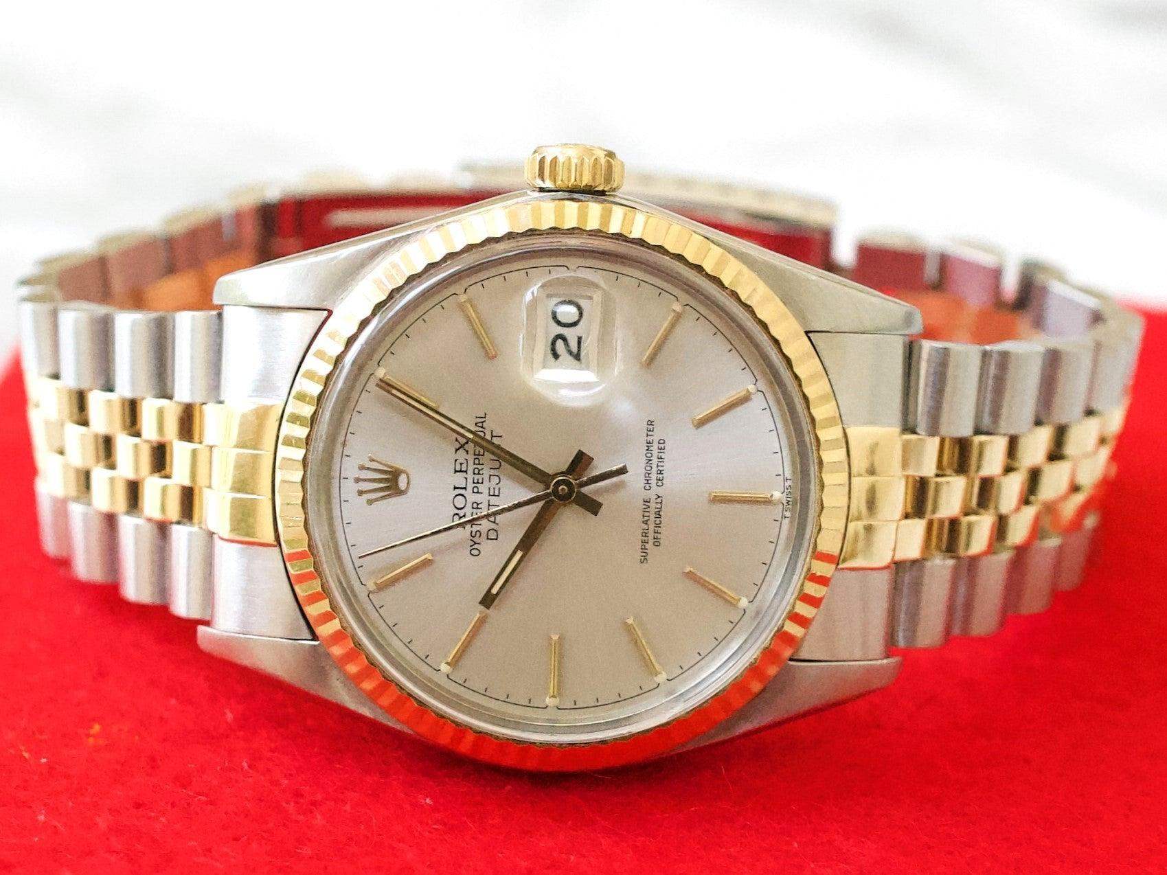 Rolex Datejust 16013 36MM Two Tone 18k Jubilee Quickset Date Factory Rolex Box 1985 - WearingTime Luxury Watches