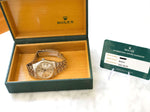 Sold Out: Rolex 16014 Datejust 36 Quickset Factory Rolex Service Box Card 18k Bezel Automatic (Serviced by Rolex in 2021) - WearingTime Luxury Watches