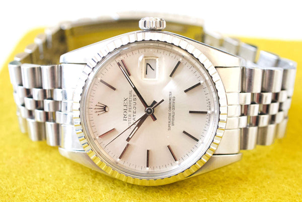 SOLDOUT: Rolex Datejust 36MM 16030 Automatic Silver Dial Steel Jubilee Bracelet Box 1979