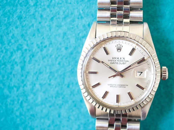 SOLDOUT: Rolex Datejust 36MM 16030 Jubilee  Engine Turned Bezel 1980 1 Year Warranty Box And Papers