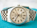 SOLDOUT: Rolex Datejust 36MM 16030 Jubilee  Engine Turned Bezel 1980 1 Year Warranty Box And Papers