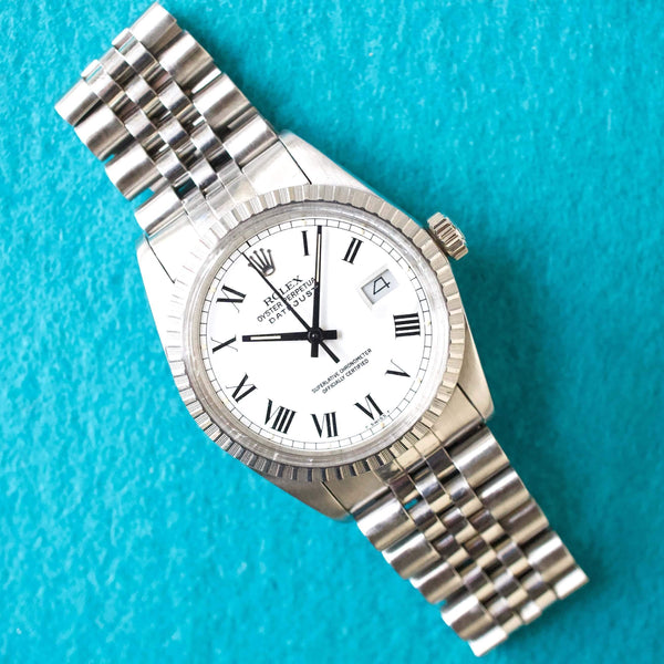 SOLDOUT: Rolex Datejust36 16030 Rare Buckley Dial Automatic White Dial Factory Rolex Box