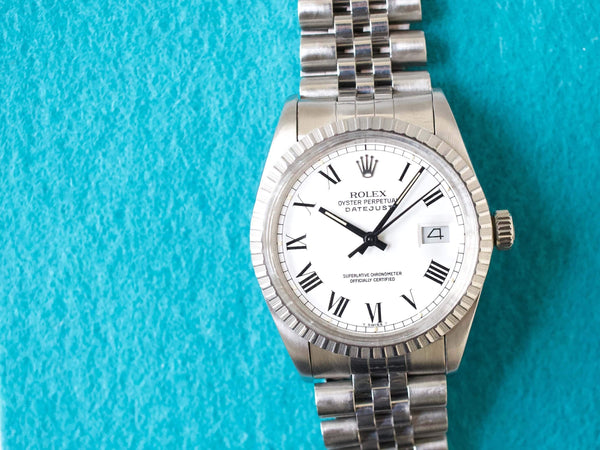 SOLDOUT: Rolex Datejust36 16030 Rare Buckley Dial Automatic White Dial Factory Rolex Box