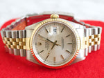 Rolex Datejust 16233 36MM Two Tone 18k Jubilee No Holes Quickset Date Factory Rolex Box 2001 - WearingTime Luxury Watches