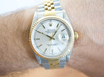 Rolex Datejust 16233 36MM Two Tone 18k Jubilee No Holes Quickset Date Factory Rolex Box 2001 - WearingTime Luxury Watches