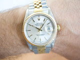 SOLDOUT: Rolex Datejust 16233 36MM Two Tone 18k Jubilee No Holes Quickset Date Factory Rolex Box 2001