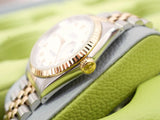 SOLDOUT: Rolex Datejust 16233 White Dial 36MM Automatic Two Tone 18k Gold and Steel SERVICED, 1 YEAR WARRANTY Box 1989