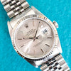 SOLDOUT: Rolex Datejust 16234 Silver Dial 36MM Automatic 18k White Gold Bezel SERVICED, 1 YEAR WARRANTYBox 1990