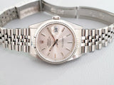 SOLDOUT: Rolex Datejust 16234 Silver Dial 36MM Automatic 18k White Gold Bezel SERVICED, 1 YEAR WARRANTYBox 1990