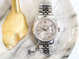 SOLDOUT: Rolex Datejust 16234 Silver Dial 36MM Automatic 18k White Gold Bezel SERVICED, 1 YEAR WARRANTYBox 1990