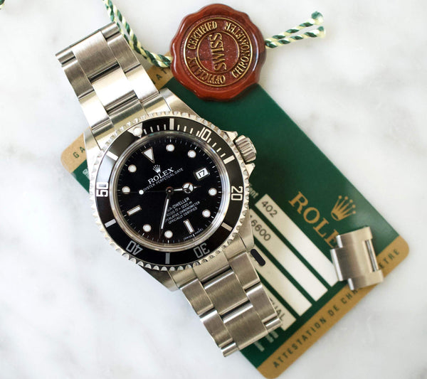 SOLDOUT: Rolex 16600 Sea-Dweller 4000 Automatic 40MM Black Dial w Factory Rolex Box Tag and Warranty Card