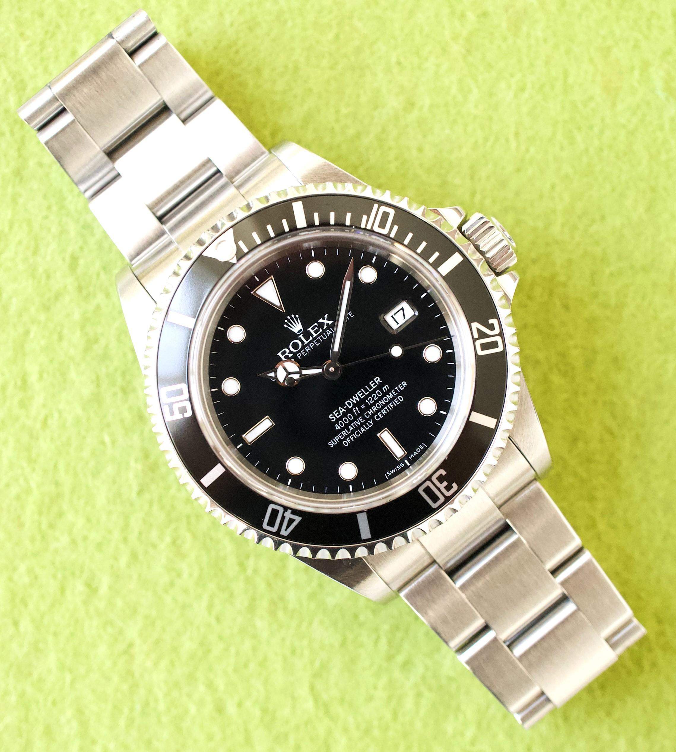 SOLDOUT: Rolex 16600 Sea-Dweller 4000 Automatic 40MM Black Dial w Factory Rolex Box Tag and Warranty Card - WearingTime Luxury Watches