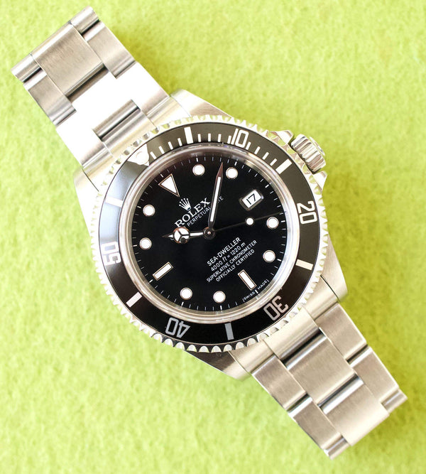 SOLDOUT: Rolex 16600 Sea-Dweller 4000 Automatic 40MM Black Dial w Factory Rolex Box Tag and Warranty Card