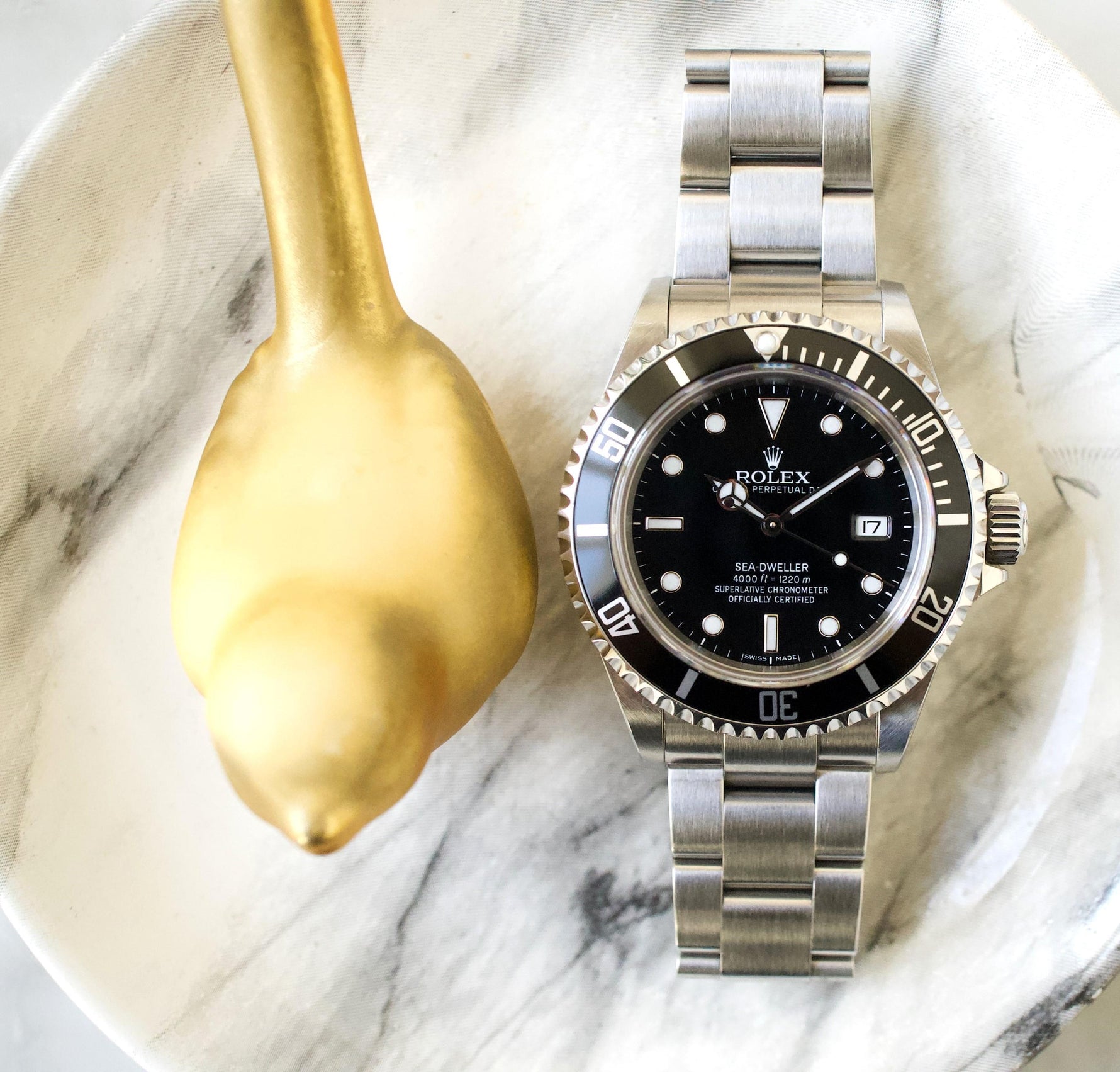 SOLDOUT: Rolex 16600 Sea-Dweller 4000 Automatic 40MM Black Dial w Factory Rolex Box Tag and Warranty Card - WearingTime Luxury Watches